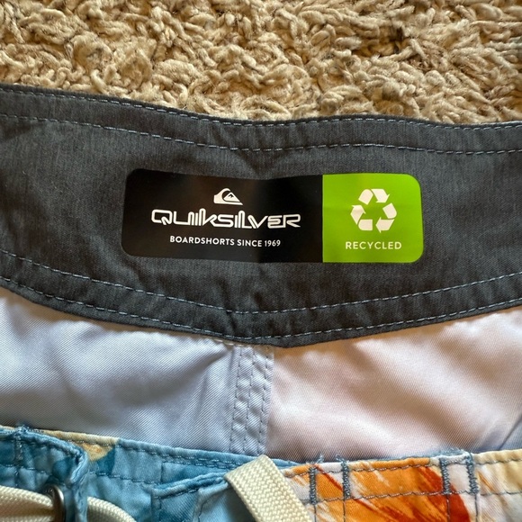 Quiksilver Tropical Blue and Orange Board Shorts - Picture 2 of 4